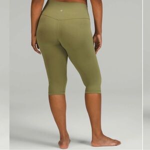 LULULEMON ALIGN HIGH RISE CROP 17” BRONZE GREEN SIZE 2